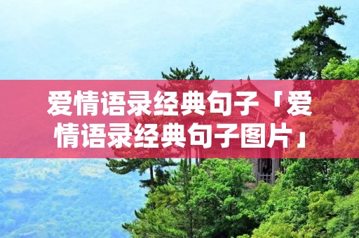 爱情语录经典句子「爱情语录经典句子图片」