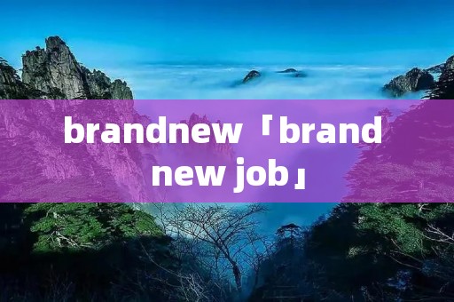 brandnew「brand new job」