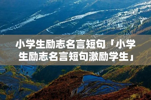小学生励志名言短句「小学生励志名言短句激励学生」 小学生励志名言短句「小学生励志名言短句激励学生」