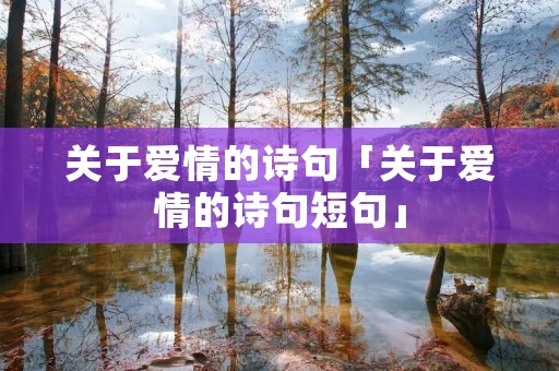 关于爱情的诗句「关于爱情的诗句短句」