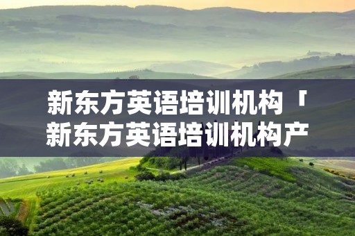 新东方英语培训机构「新东方英语培训机构产品性能」