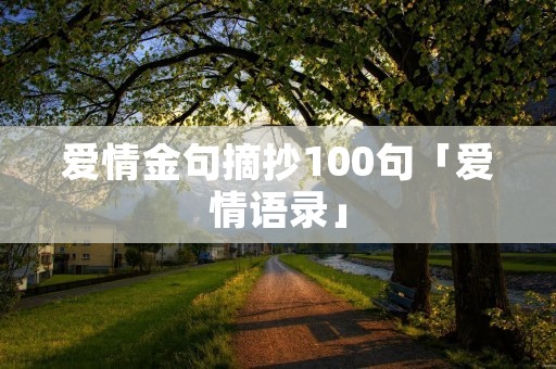 爱情金句摘抄100句「爱情语录」