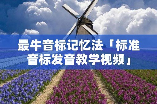 最牛音标记忆法「标准音标发音教学视频」