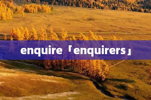 enquire「enquirers」 enquire「enquirers」