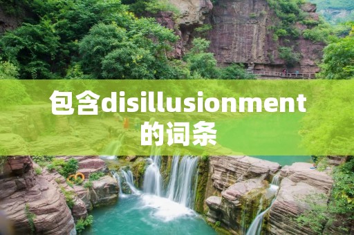 包含disillusionment的词条