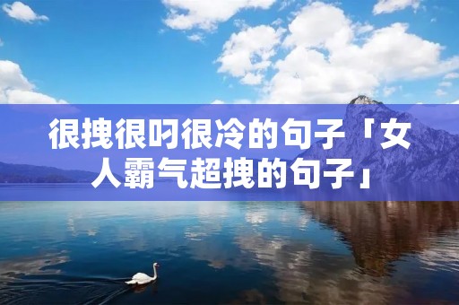 很拽很叼很冷的句子「女人霸气超拽的句子」