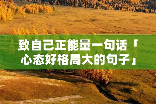 致自己正能量一句话「心态好格局大的句子」