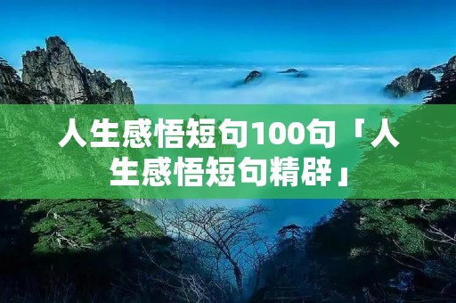 人生感悟短句100句「人生感悟短句精辟」