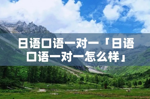 日语口语一对一「日语口语一对一怎么样」