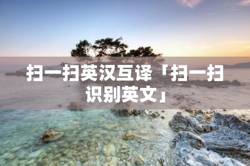 扫一扫英汉互译「扫一扫识别英文」
