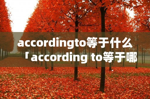 accordingto等于什么「according to等于哪个单词词组」