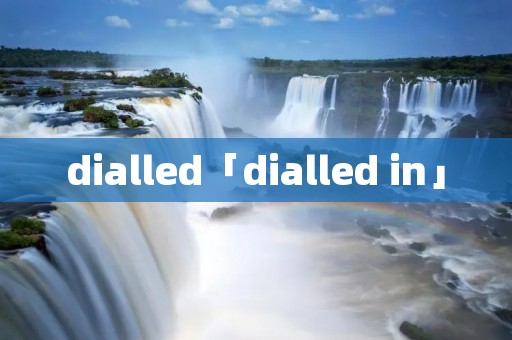 dialled「dialled in」 dialled「dialled in」