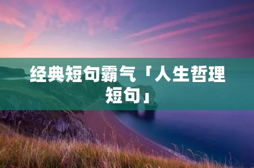 经典短句霸气「人生哲理短句」