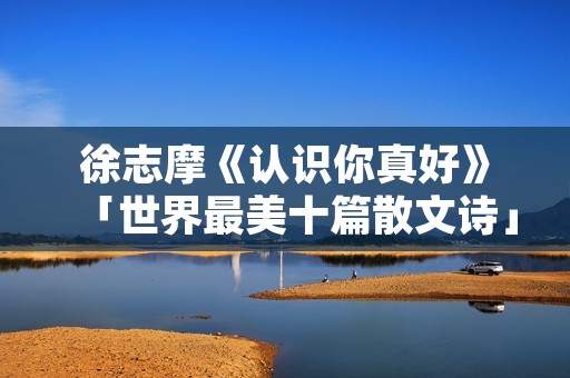 徐志摩《认识你真好》「世界最美十篇散文诗」