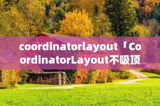 coordinatorlayout「CoordinatorLayout不吸顶」