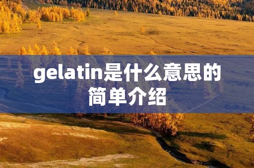 gelatin是什么意思的简单介绍 gelatin是什么意思的简单介绍