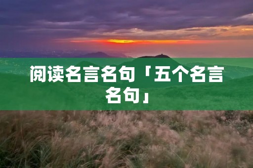 阅读名言名句「五个名言名句」