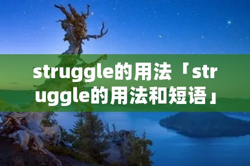 struggle的用法「struggle的用法和短语」
