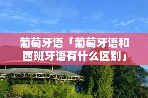 葡萄牙语「葡萄牙语和西班牙语有什么区别」 葡萄牙语「葡萄牙语和西班牙语有什么区别」