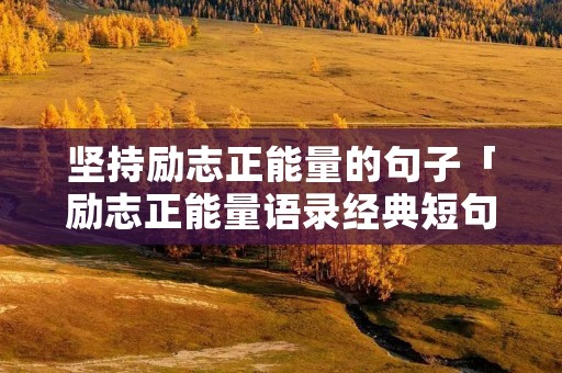 坚持励志正能量的句子「励志正能量语录经典短句」