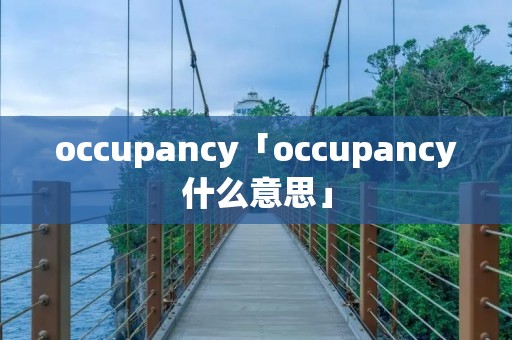 occupancy「occupancy什么意思」