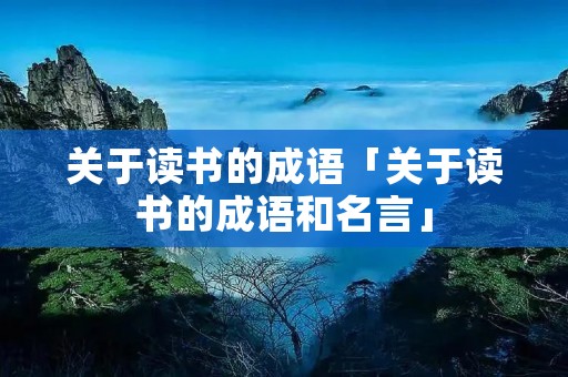 关于读书的成语「关于读书的成语和名言」