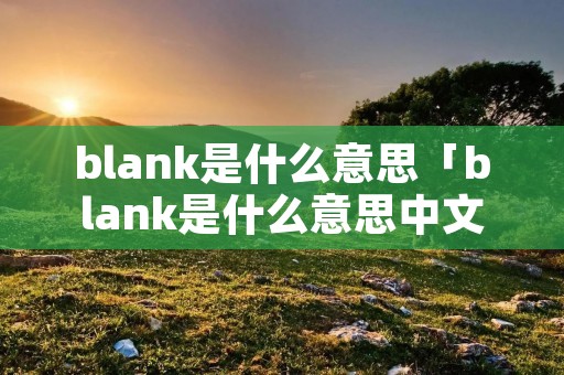 blank是什么意思「blank是什么意思中文」 blank是什么意思「blank是什么意思中文」