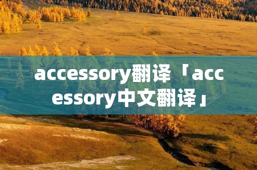 accessory翻译「accessory中文翻译」 accessory翻译「accessory中文翻译」