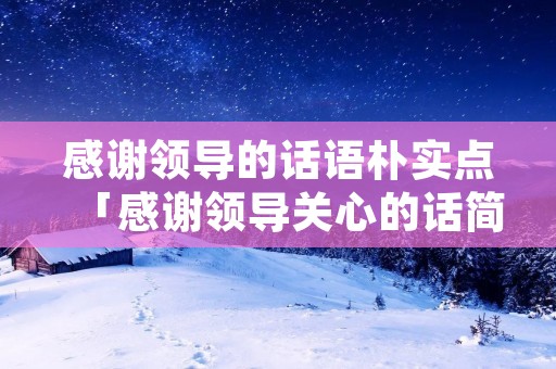 感谢领导的话语朴实点「感谢领导关心的话简短精辟」