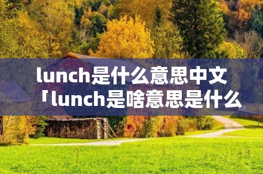 lunch是什么意思中文「lunch是啥意思是什么」