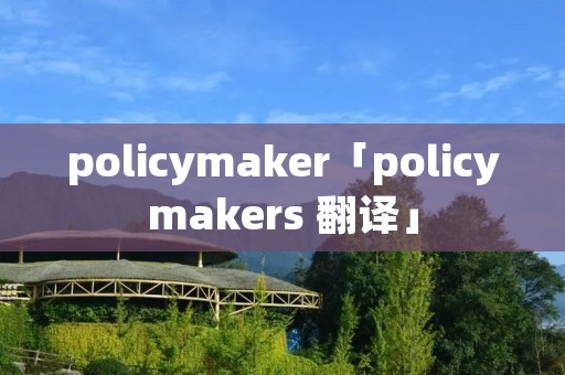 policymaker「policymakers 翻译」