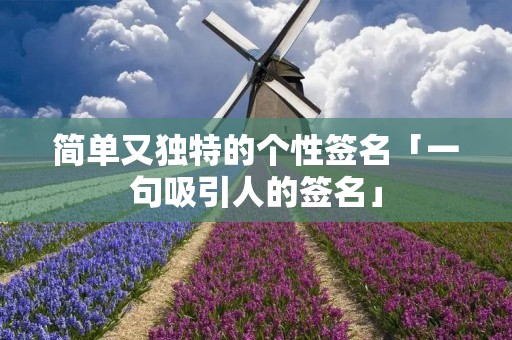 简单又独特的个性签名「一句吸引人的签名」