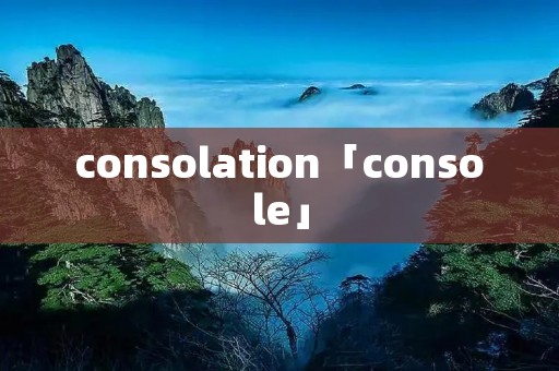 consolation「console」