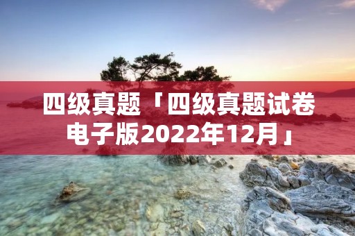四级真题「四级真题试卷电子版2022年12月」