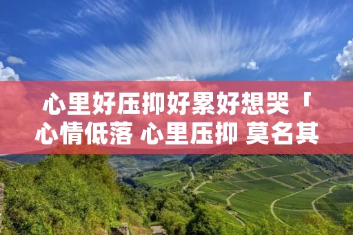 心里好压抑好累好想哭「心情低落 心里压抑 莫名其妙哭」
