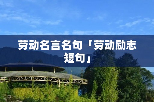 劳动名言名句「劳动励志短句」