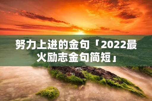 努力上进的金句「2022最火励志金句简短」