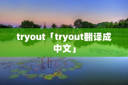 tryout「tryout翻译成中文」