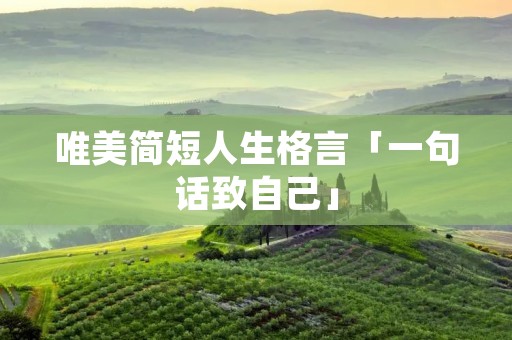 唯美简短人生格言「一句话致自己」