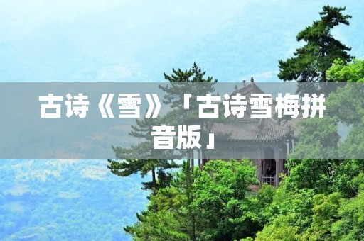 古诗《雪》「古诗雪梅拼音版」