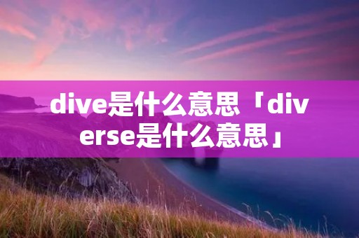 dive是什么意思「diverse是什么意思」