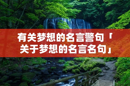 有关梦想的名言警句「关于梦想的名言名句」