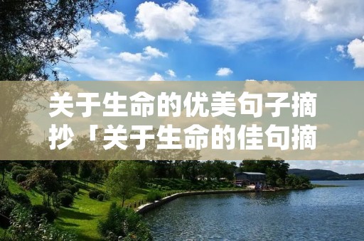 关于生命的优美句子摘抄「关于生命的佳句摘抄短句」