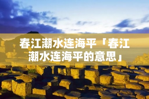 春江潮水连海平「春江潮水连海平的意思」