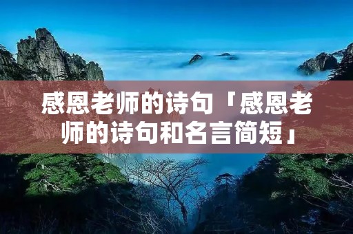 感恩老师的诗句「感恩老师的诗句和名言简短」