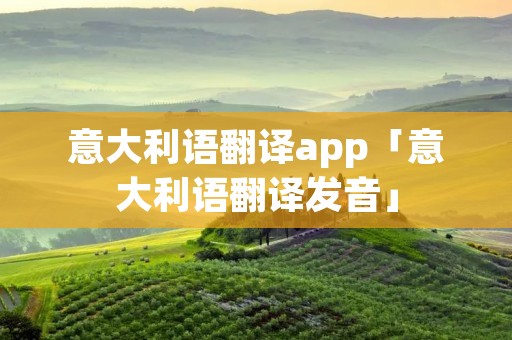 意大利语翻译app「意大利语翻译发音」