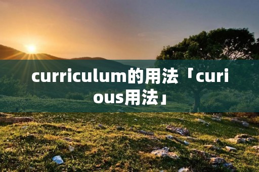 curriculum的用法「curious用法」 curriculum的用法「curious用法」