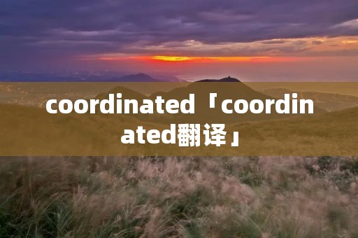 coordinated「coordinated翻译」