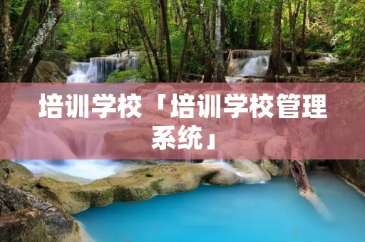 培训学校「培训学校管理系统」