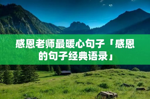 感恩老师最暖心句子「感恩的句子经典语录」